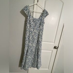 Women’s Blue and White Floral Dress